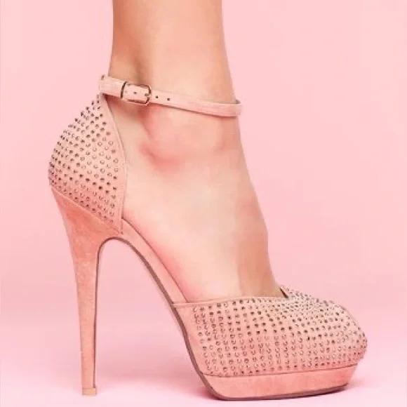 Jeffrey Campbell Women's Midler Blush Studded High Heels - Picture 1 of 6
